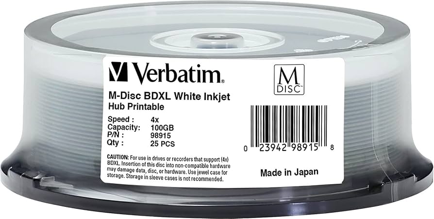 【2セット】Verbatim M-DISC BD-R XL 100GB 10枚 Amazon.com: Verbatim M DISC BDXL 100GB 6X with Branded